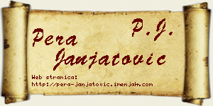 Pera Janjatović vizit kartica